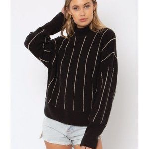 Amuse Society Aline Black Striped Sweater